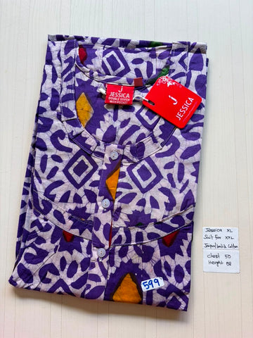 CJS 871 Height Jessica Pleats Batik Nighty