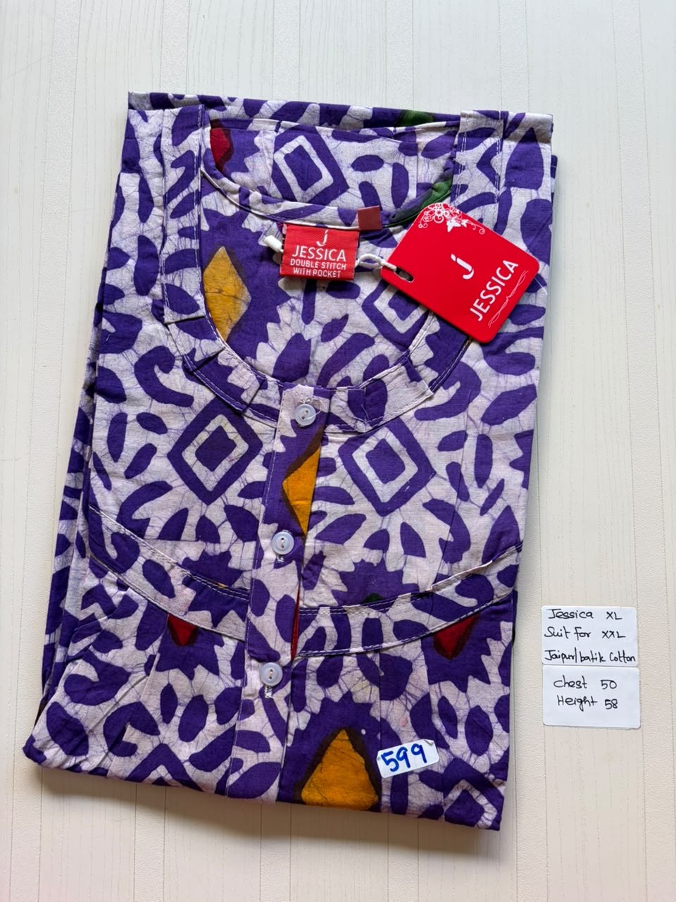 CJS 871 Height Jessica Pleats Batik Nighty