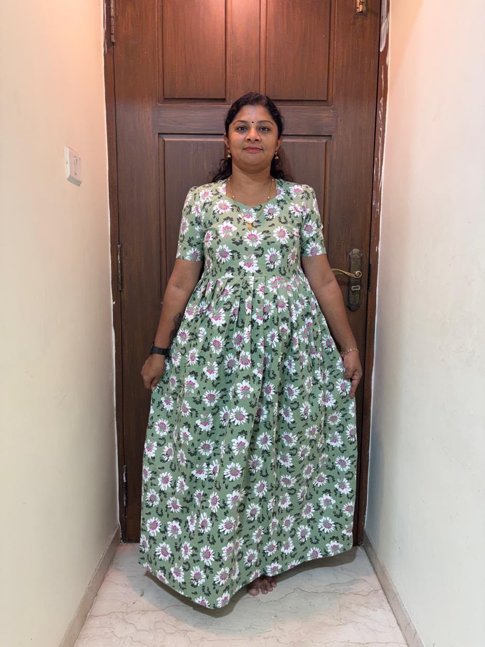MFS 257 Peacock maxi frock YY1