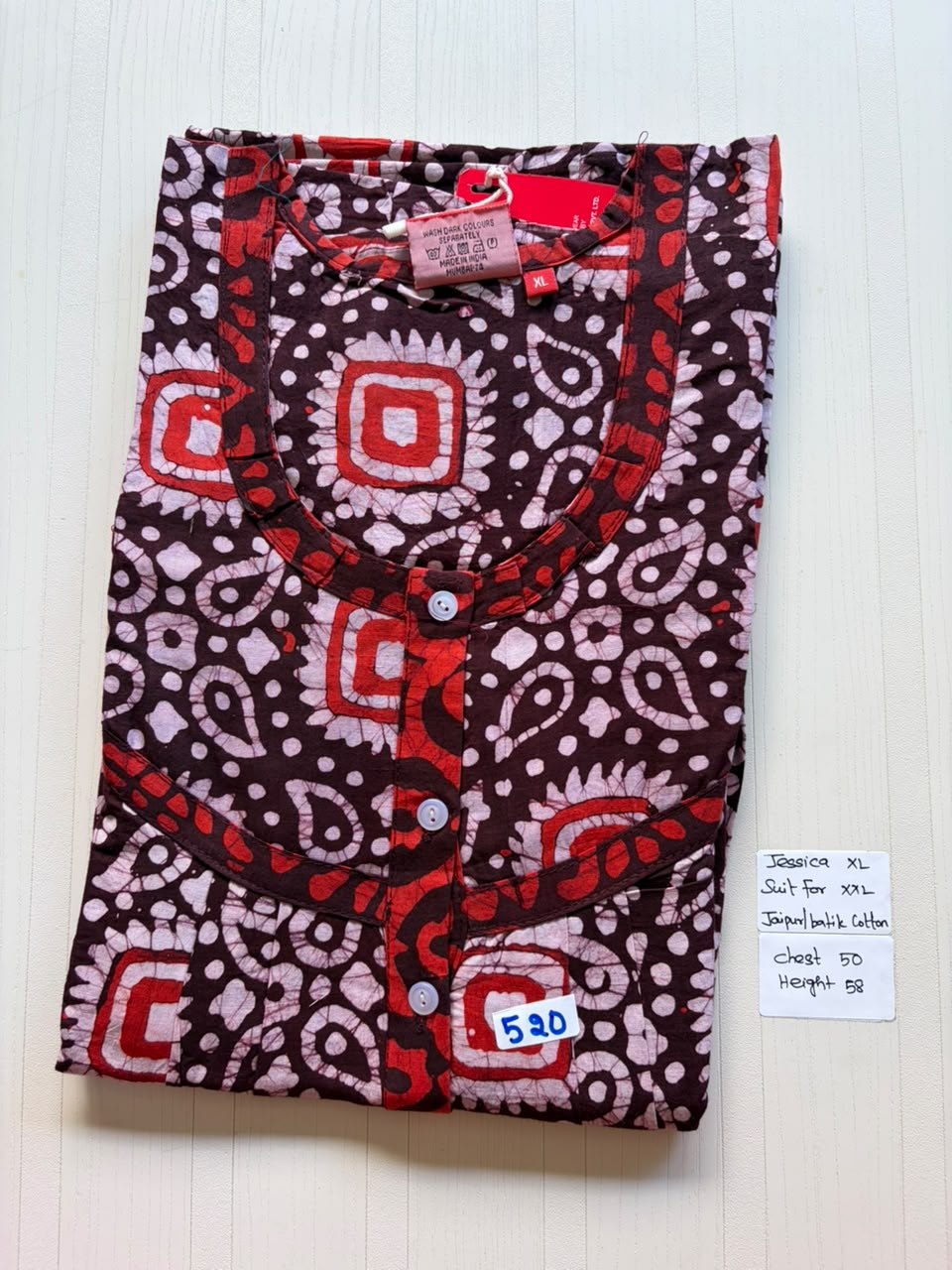 CJS 875 Height Jessica Pleats Batik Nighty