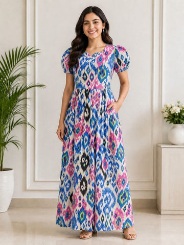 MFS 441 Height Peacock maxi frock YY1 YY2