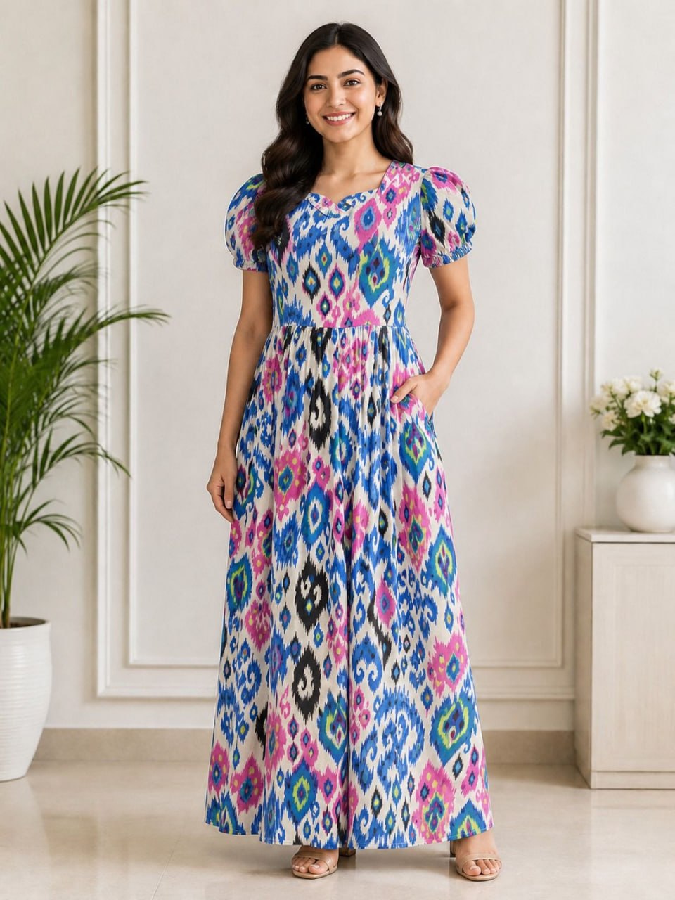 MFS 441 Height Peacock maxi frock YY1 YY2