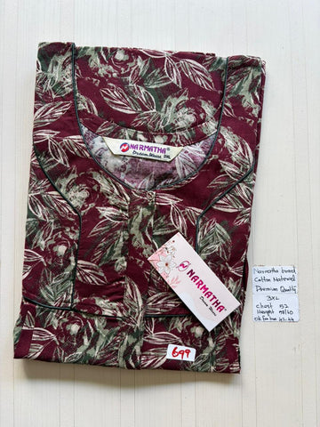 DNS 032 Height Narmatha Pleats Zip Nighty