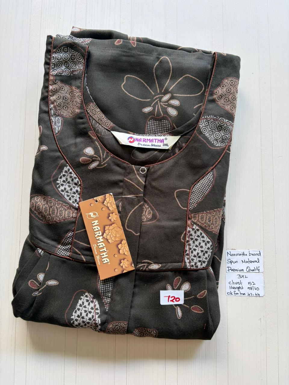 DNS 004 Height Narmatha Pleats Zip Nighty