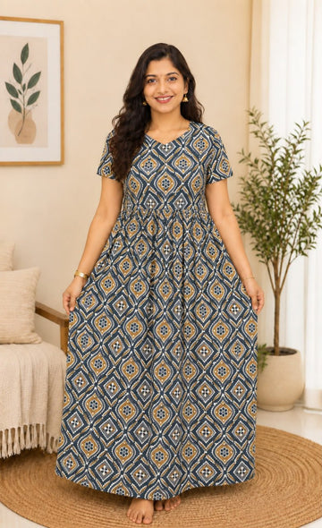 MFS 419 Peacock Feeding maxi frock FD FM1