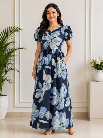 MFS 449 Height Peacock maxi frock YY1 YY2