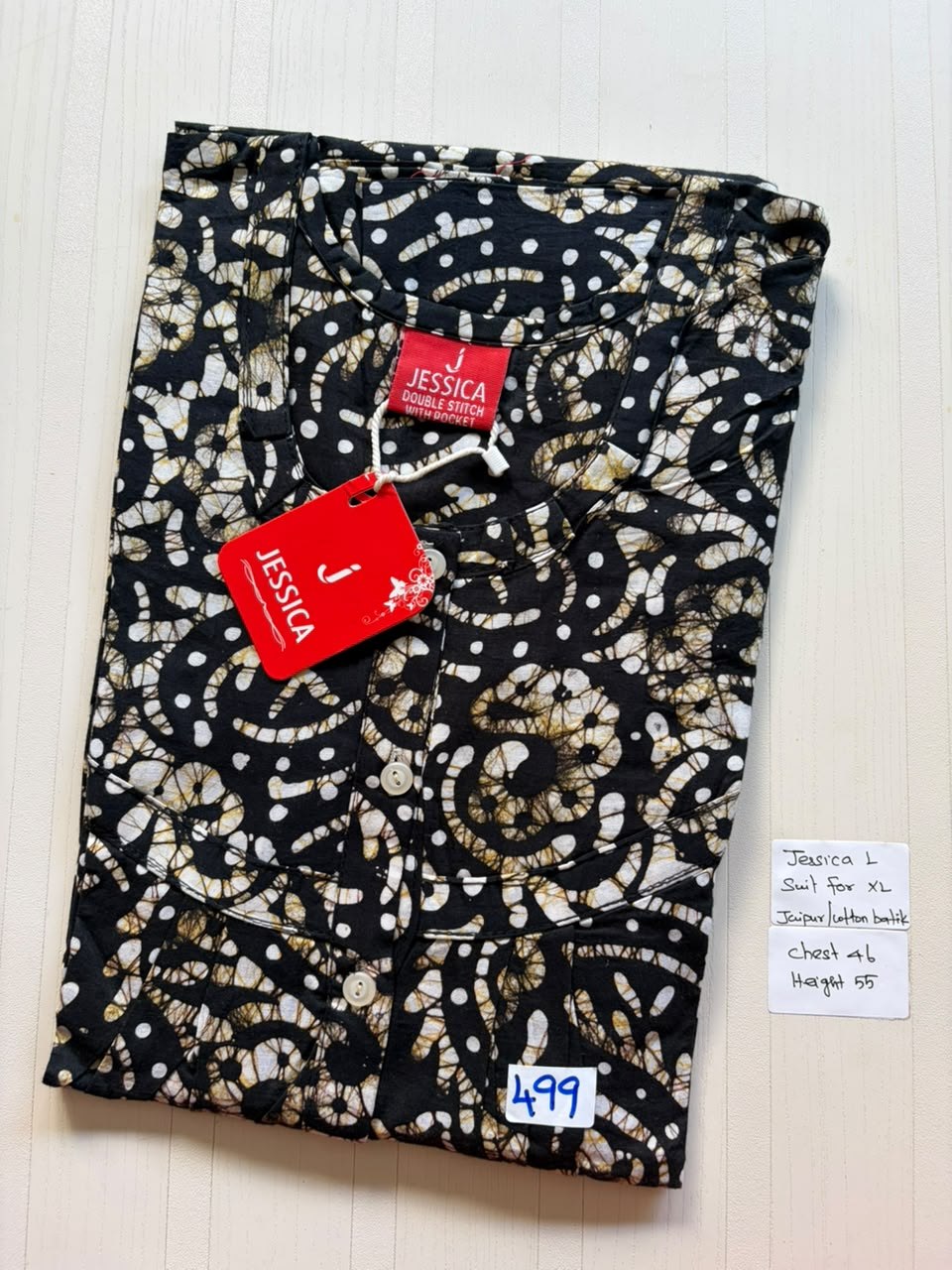 BJS 1093 Jessica Pleats Batik Nighty 550