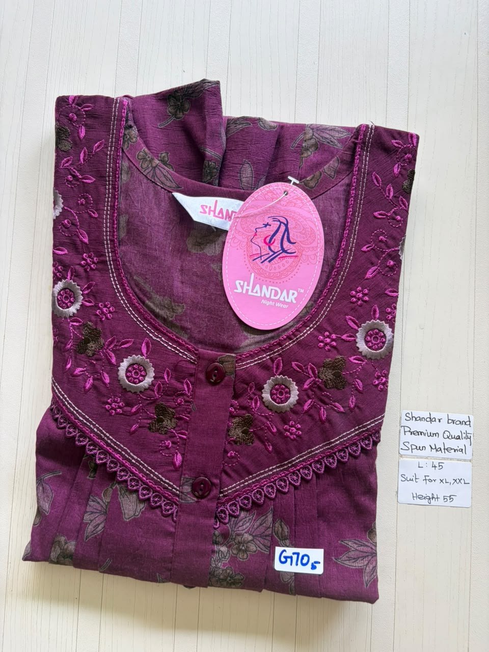 BS225 Shandar Spun nighty