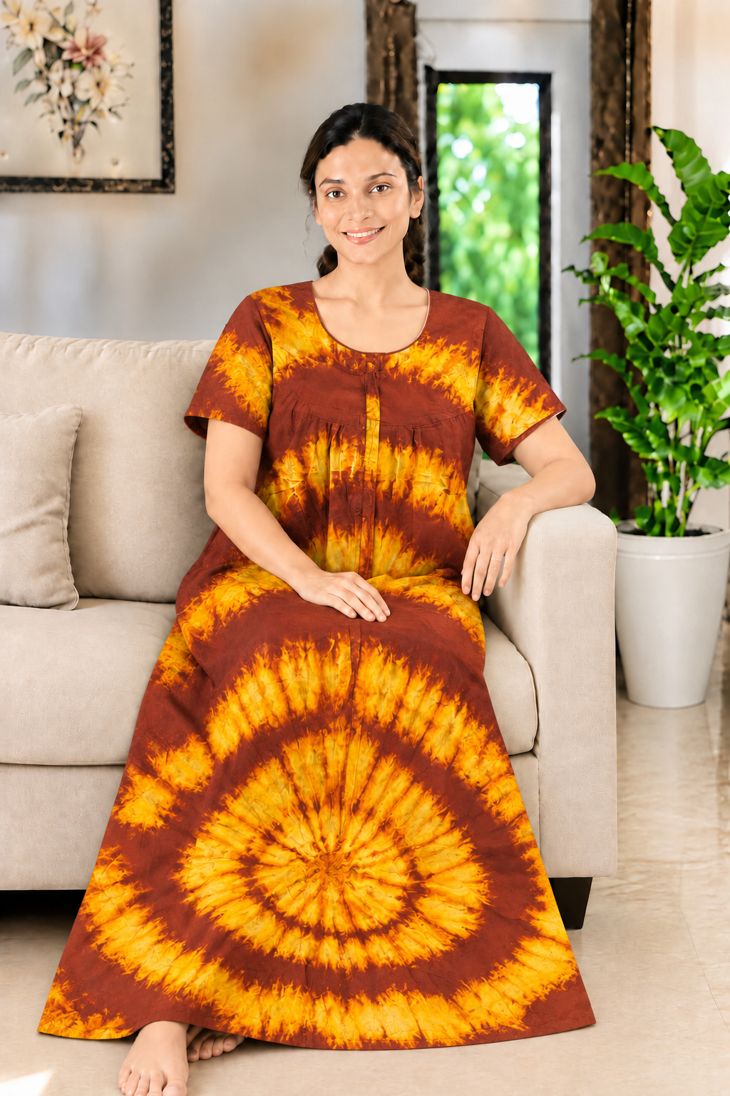 AASBP 346 Peacock Pleats Zip Nighty BP CPS
