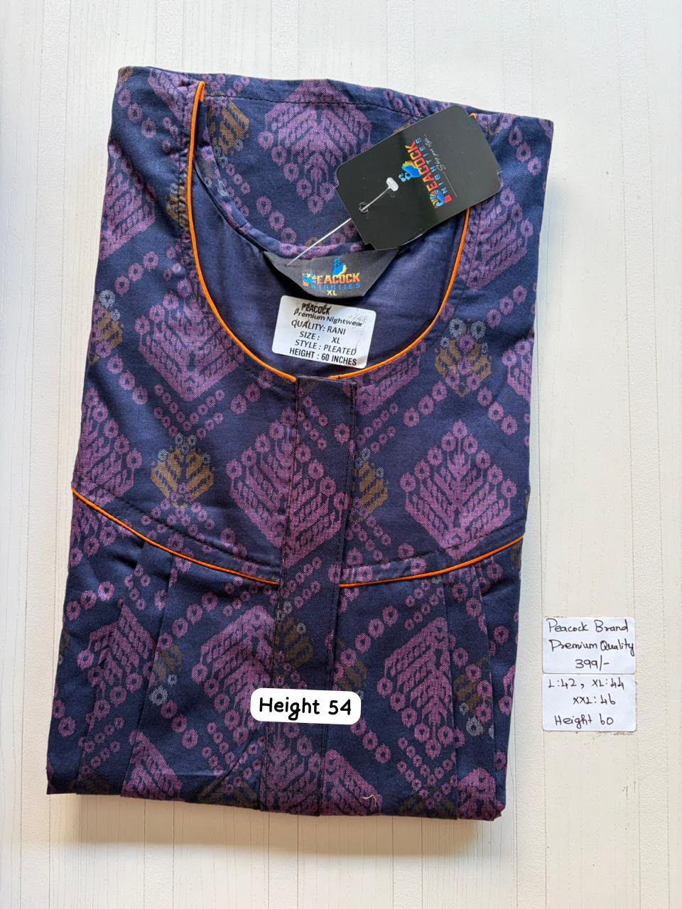 AAS5273 Peacock pleats Zip premium quality BP DD CPS DPS Height 54