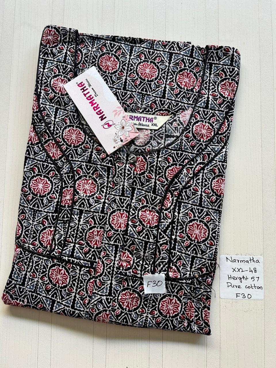 CNS053 Narmatha Pleats Zip Nighty