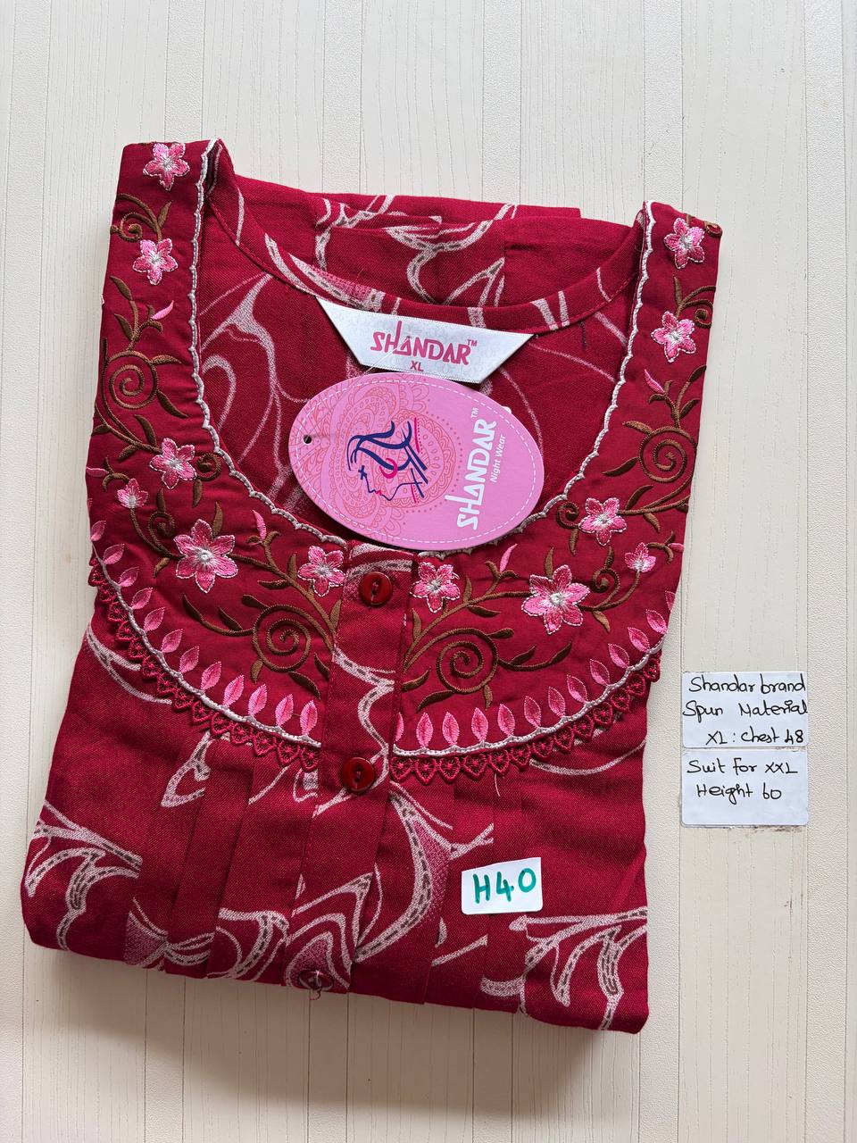 css 607 Shandar Spun nighty