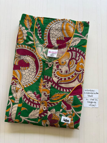 AASBP 226 Peacock Pleats Kalamkari Nighty BP CPS