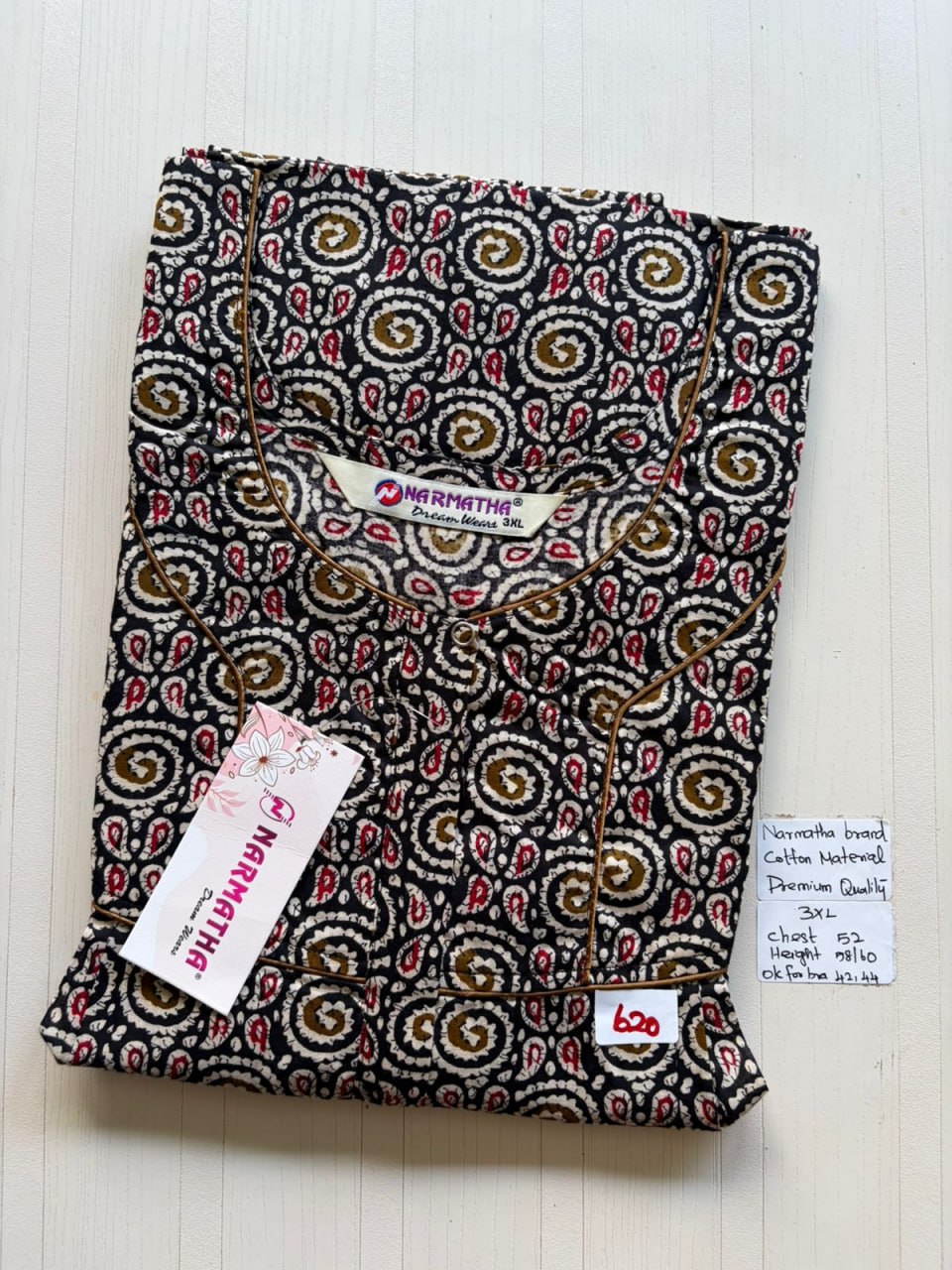 DNS 050 Height Narmatha Pleats Zip Nighty