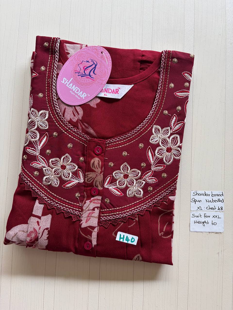 css 628 Shandar Spun nighty