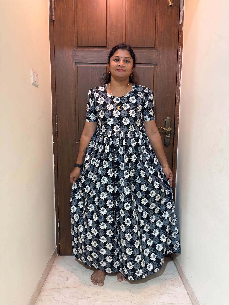 MFS 254 Peacock maxi frock YY1