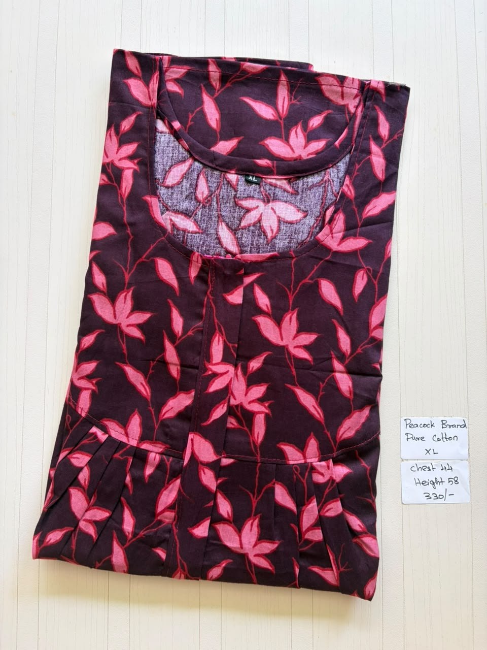 AASHP025 Peacock Pleats Zip Nighty HP BP