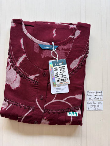 Dss 311 Shandar Spun nighty different sleeve