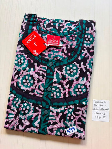 BJS 1091 Jessica Pleats Batik Nighty 550
