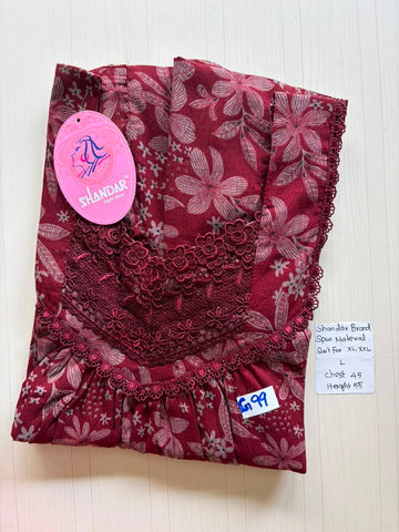 BSS 624 Shandar Spun nighty