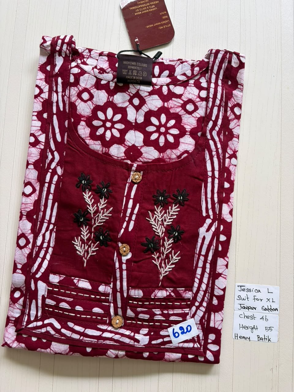 BJS 938 Jessica VV Batik Nighty