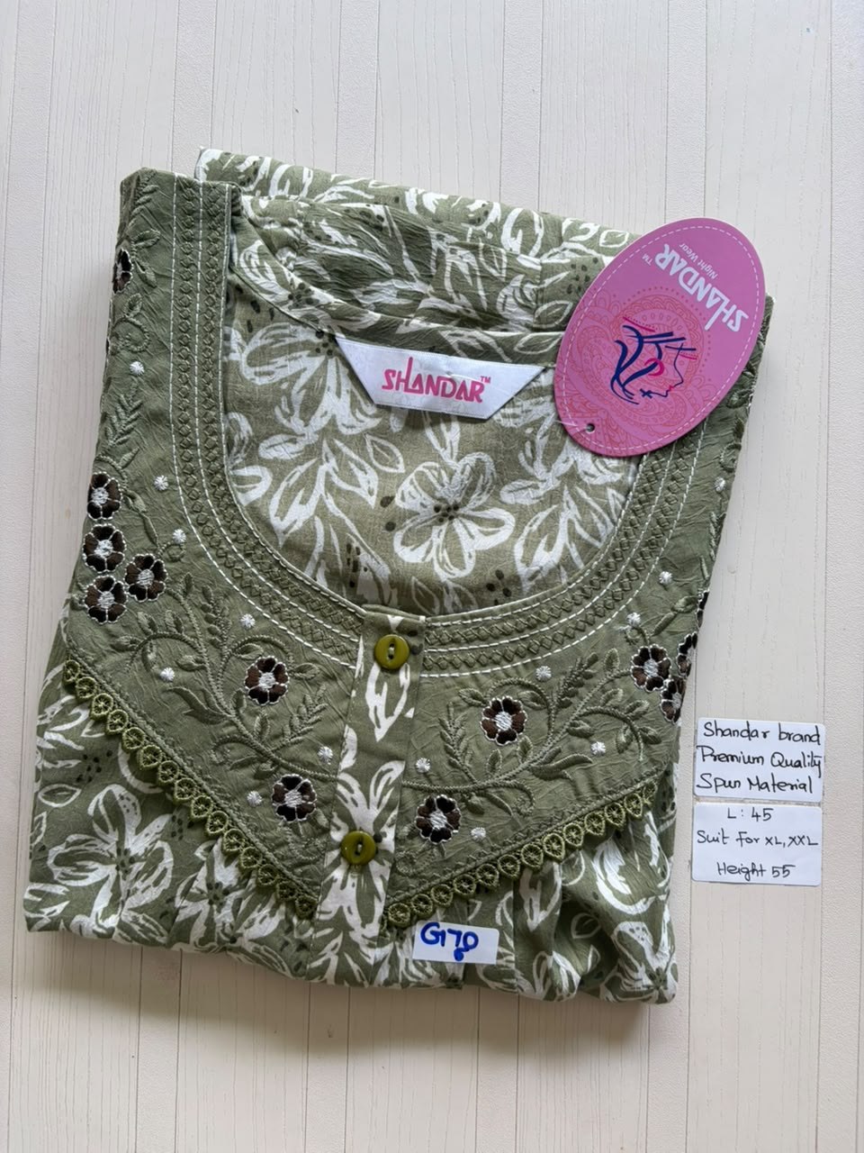 BS218 Shandar Spun nighty