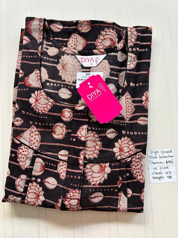 MKS003 Block Kalamkari peacock Pleats zip DD