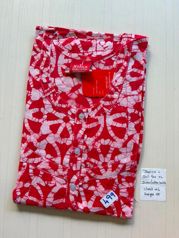 BJS 1092 Jessica Pleats Batik Nighty 550