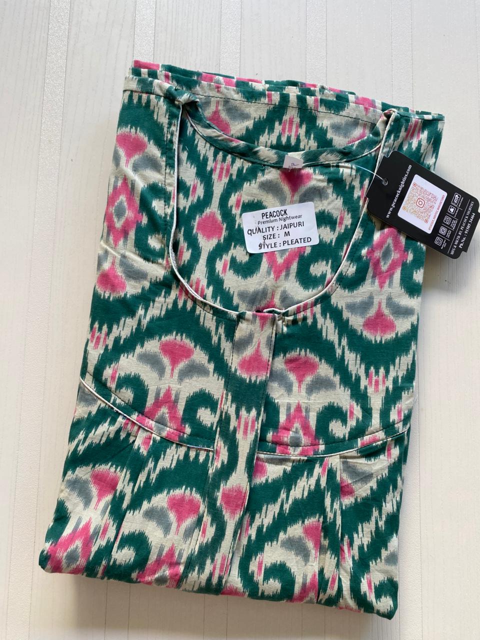 AASBP 123 Peacock Pleats Zip Nighty BP BPS APS BPS CPS DPS