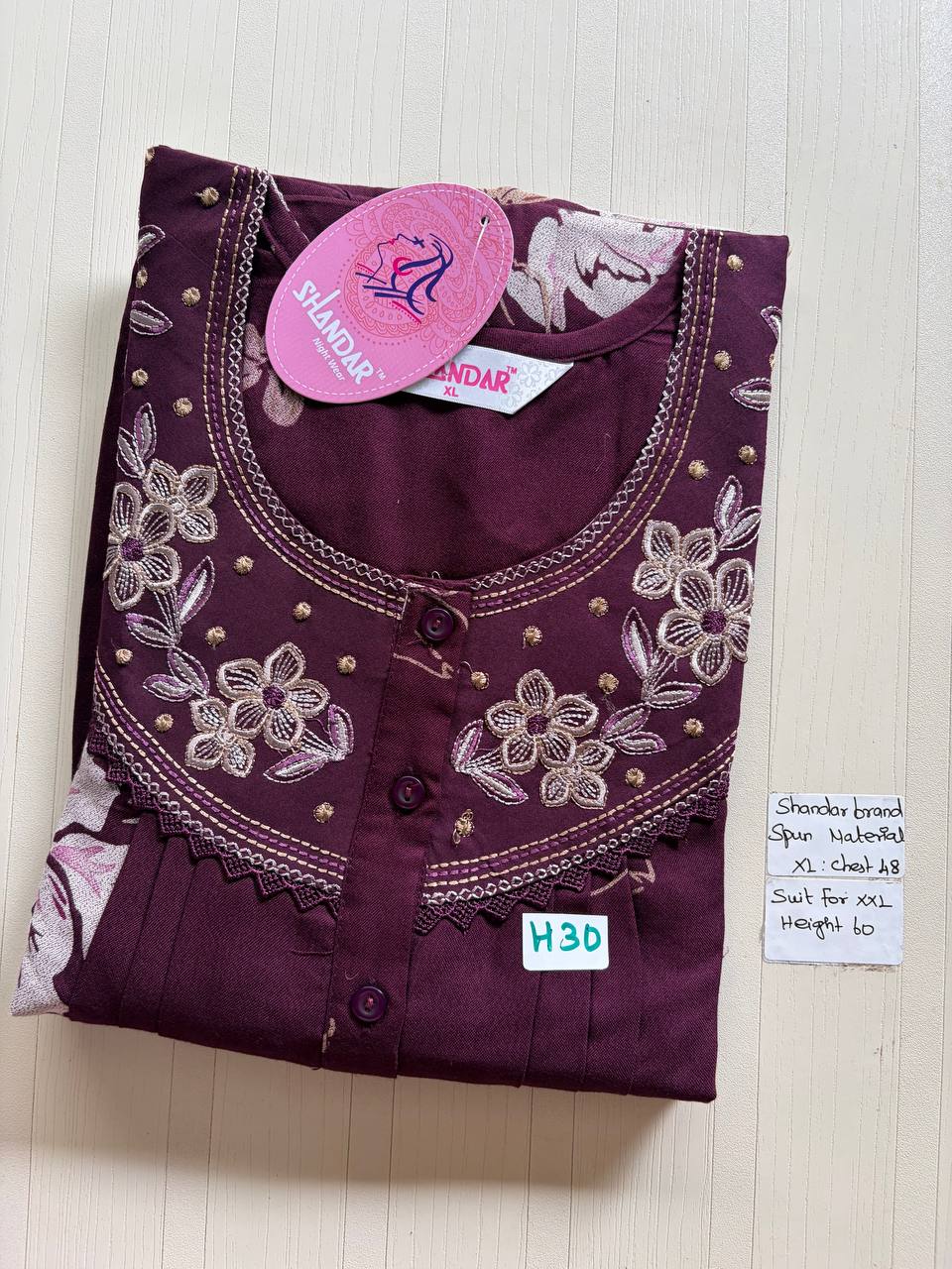 css 643 Shandar Spun nighty