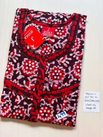 BJS 1094 Jessica Pleats Batik Nighty 550
