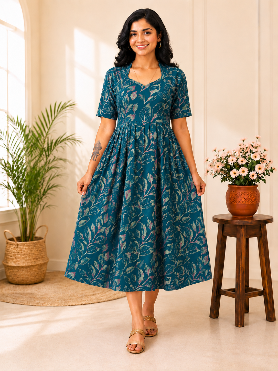 MFS5002 Peacock maxi frock MM1
