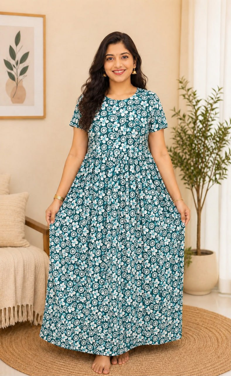 MFS 418 Peacock Feeding maxi frock FD FM1