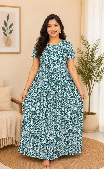 MFS 418 Peacock Feeding maxi frock FD FM1