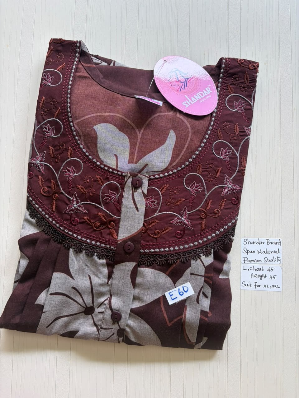 BS523 Shandar Spun nighty