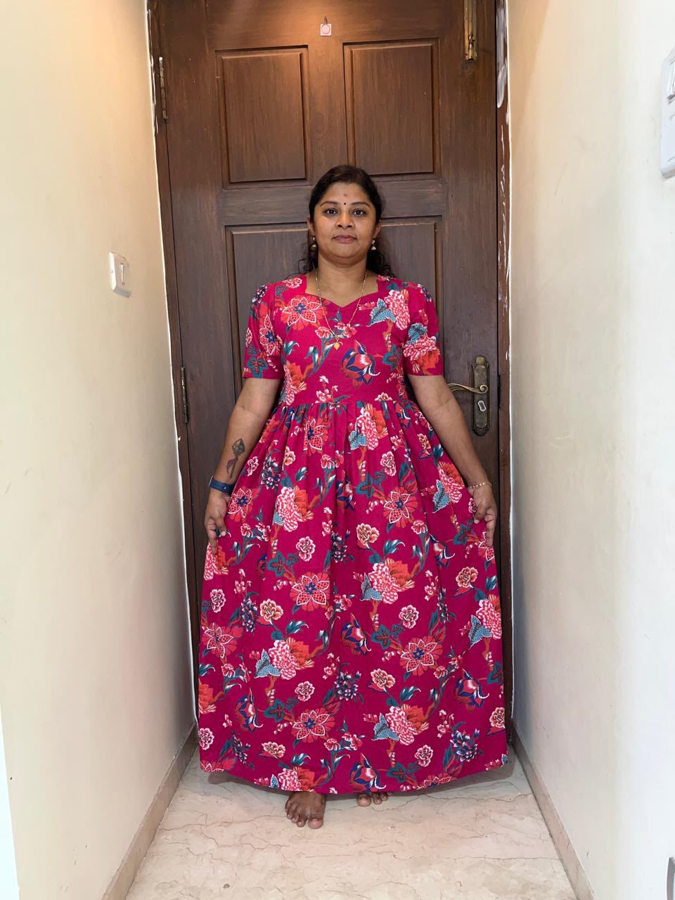 MFS 260 Peacock maxi frock YY1