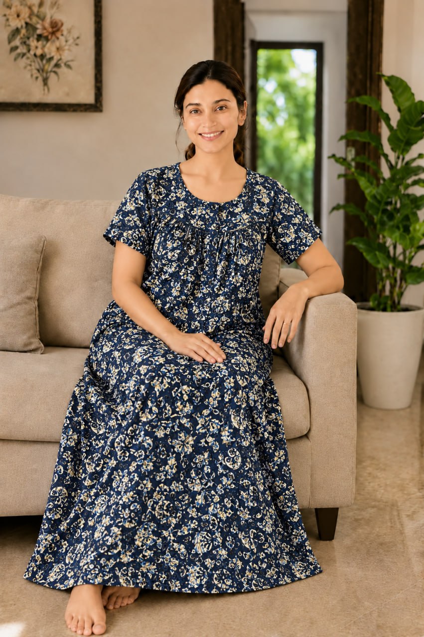 AASHP 208 Height Peacock Pleats Zip Nighty BP HP CPS