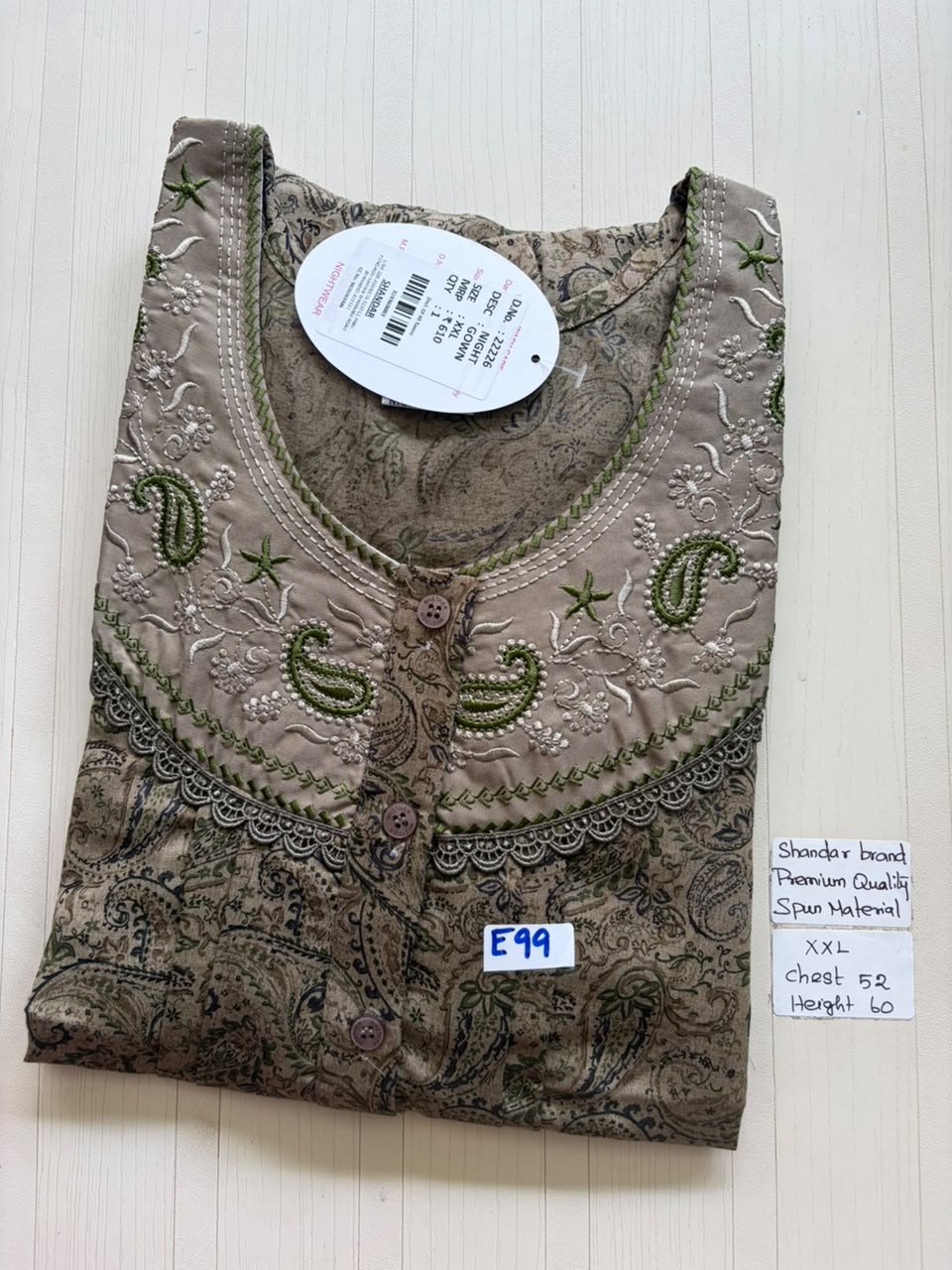 DSS123 Height Shandar Spun Nighty