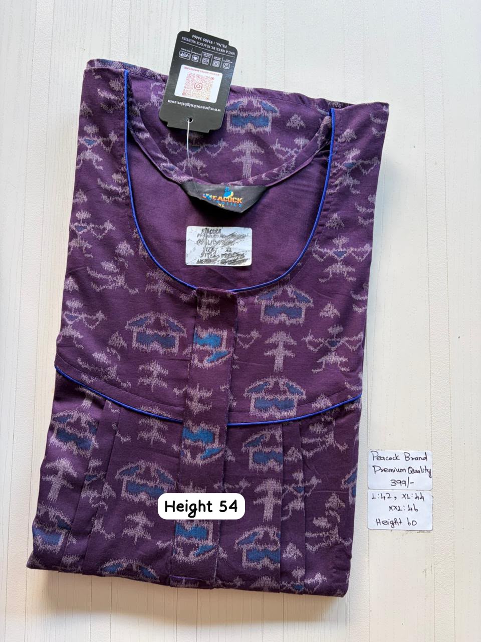 AAS5281 Peacock pleats Zip premium quality BP DD CPS DPS Height 54