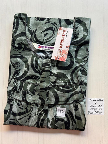 BNS026 Narmatha Pleats Zip Nighty