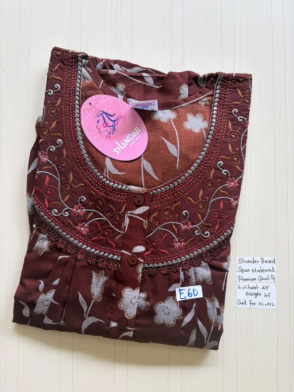 BS515 Shandar Spun nighty