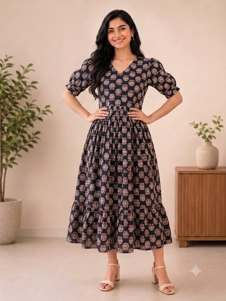 MFS205 Peacock maxi frock YY1