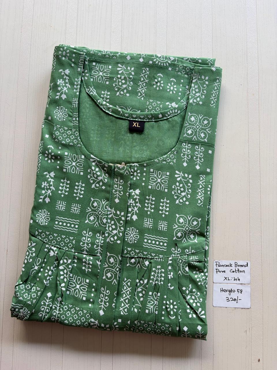 AASHP 252 Height Peacock Pleats Zip Nighty BP HP CPS