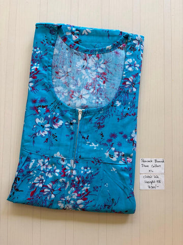 AASHP 045 Height Peacock Pleats Zip Nighty HP BP