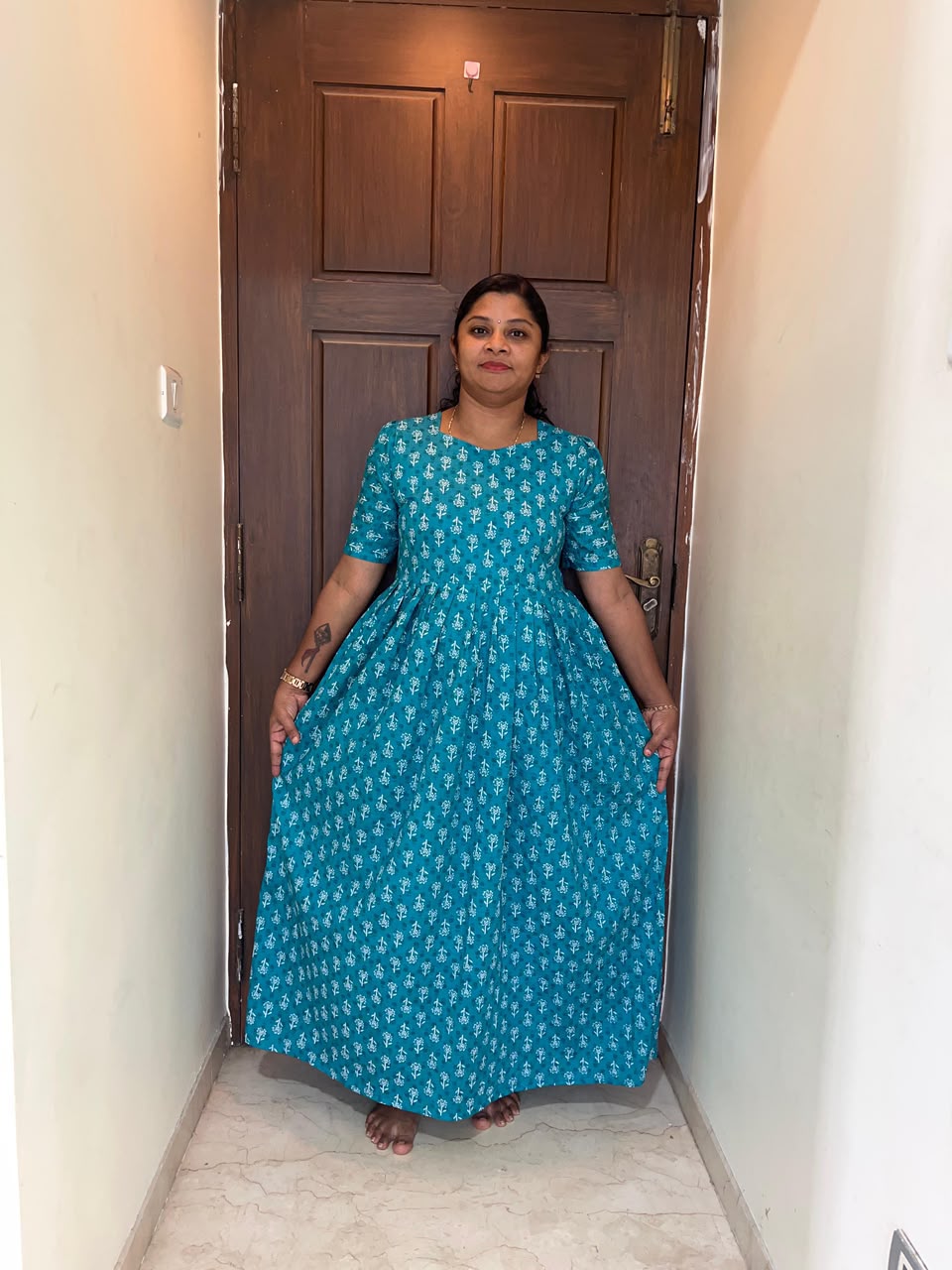 MFS 471 Height Peacock maxi frock YY1