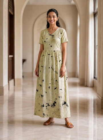 MFS 243 Peacock maxi frock YY1