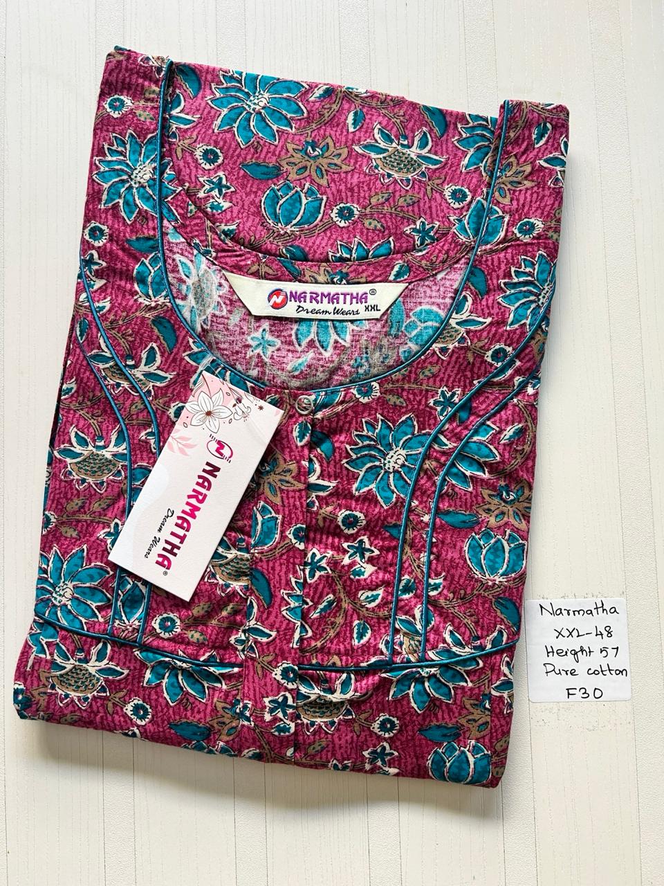 CNS039 Narmatha Pleats Zip Nighty