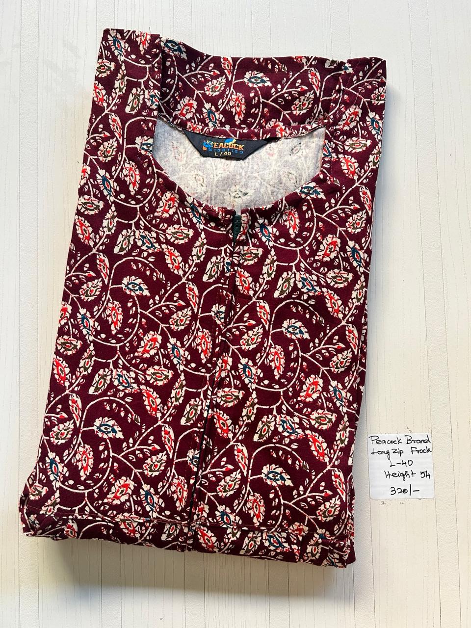 AAS1502 Peacock Long Zip Frock