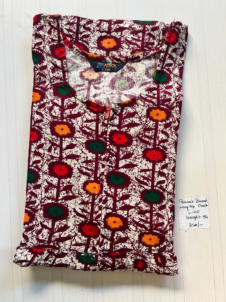 AAS1504 Peacock Long Zip Frock