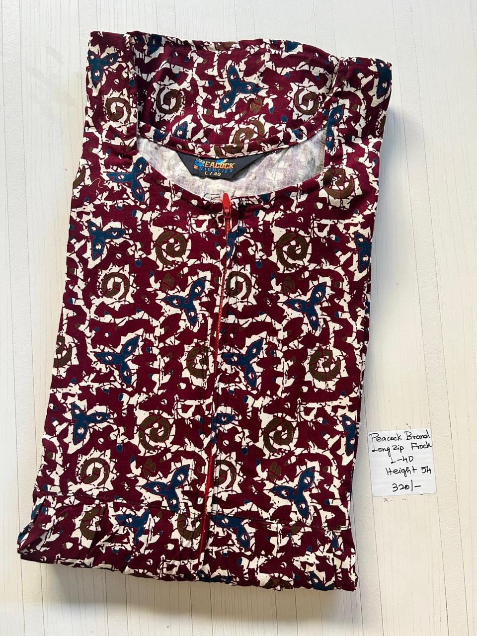AAS1507 Peacock Long Zip Frock